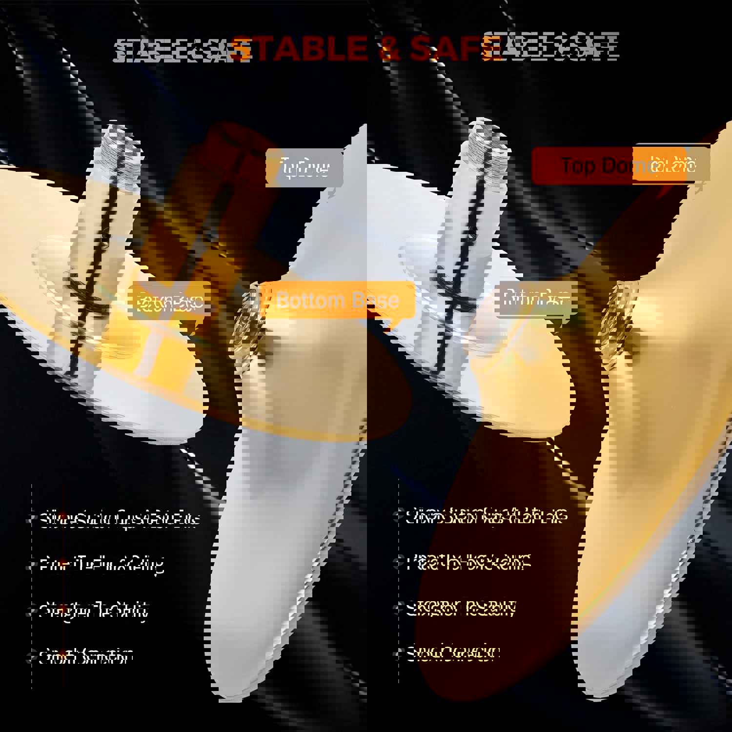 Professional Spinning & Static Stripper Pole for Home, Gym, and Party Use - Gold (2.235-2.875m / 7.33-9.43ft)