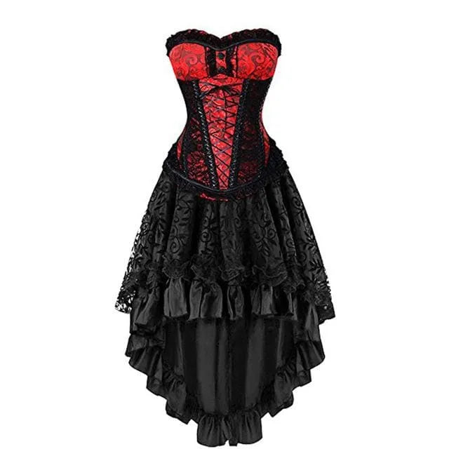 Victorian Corset and Skirt Set - Vintage Aristocrat Gothic Dress for Women
