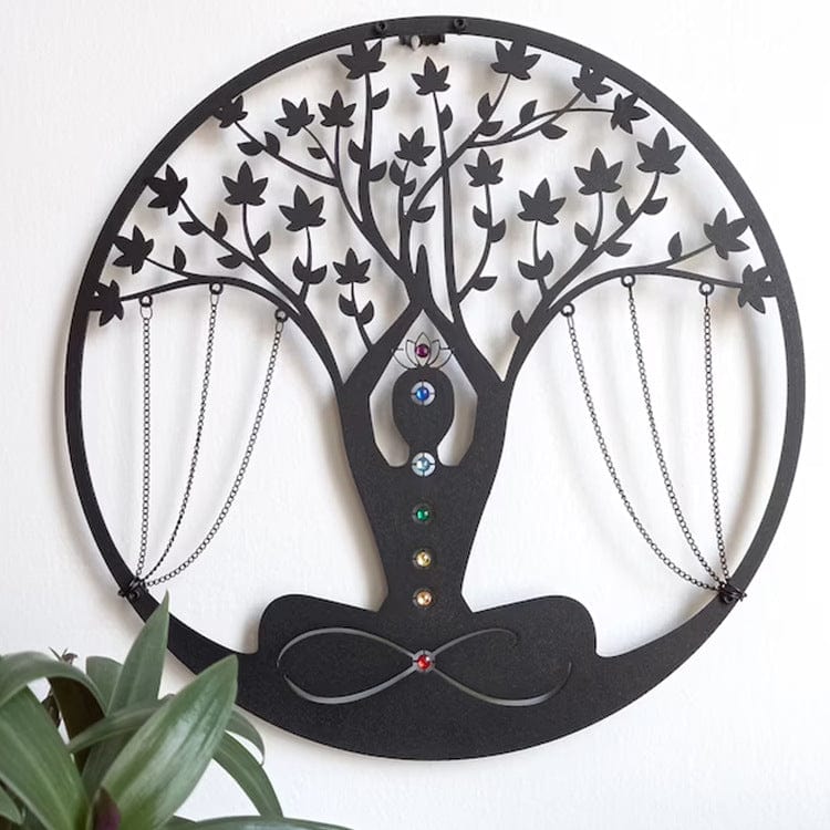 Handmade Iron Art Decor Yoga Meditation Wall Hanging Craft