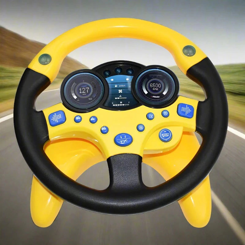 Electric Simulation Steering Wheel Toy with Light Sound for Baby Kids