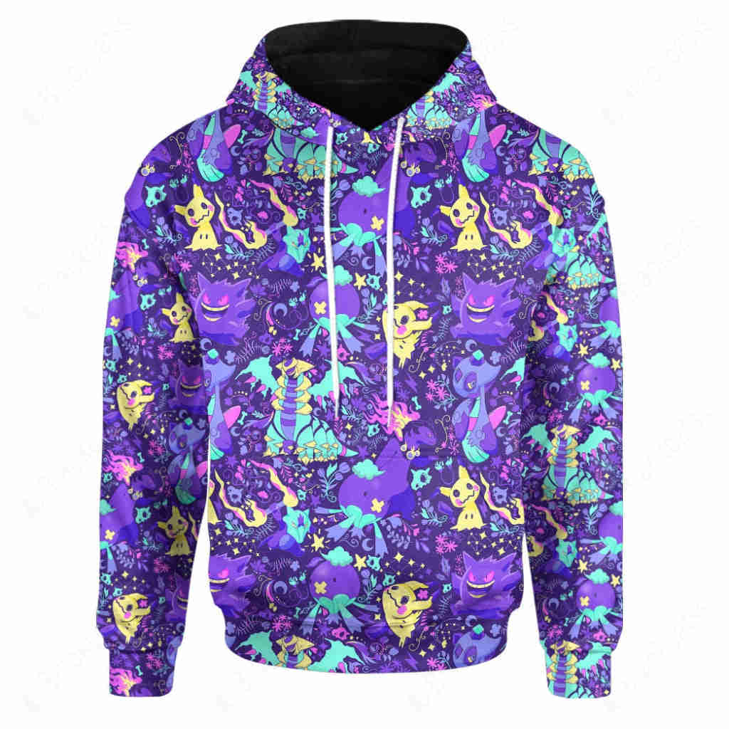PKM Ghost Seamless Pattern Custom Hoodie - Lightweight & Comfortable