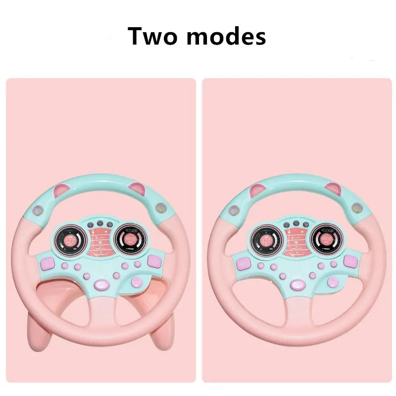 Electric Simulation Steering Wheel Toy with Light Sound for Baby Kids