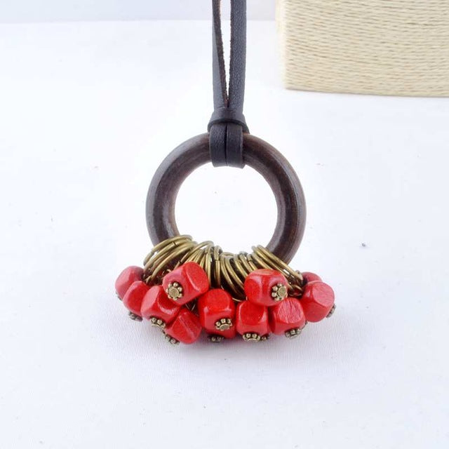 Fashion Wooden Beads Statement Necklace for Women
