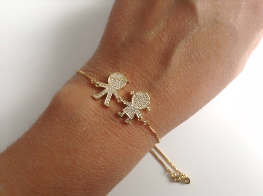 Adjustable 18k Gold Plated Children Charm Bracelet - Perfect Gift for Mothers Day