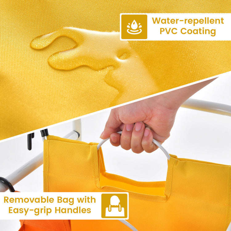 136L Large Capacity 4-Section Laundry Sorter with Heavy-duty Metal Frame