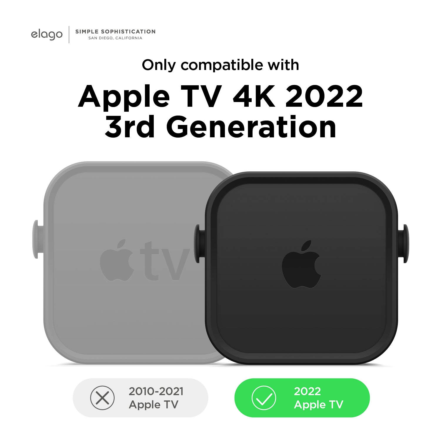 Multi Mount for Apple TV 2022 4K 3rd Gen [Black] - Versatile Mounting Options