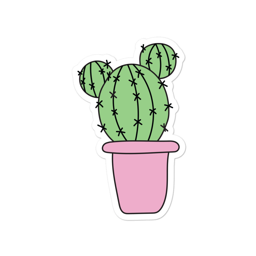 Mickey Cactus Sticker - Durable Vinyl Stickers for Indoor Use
