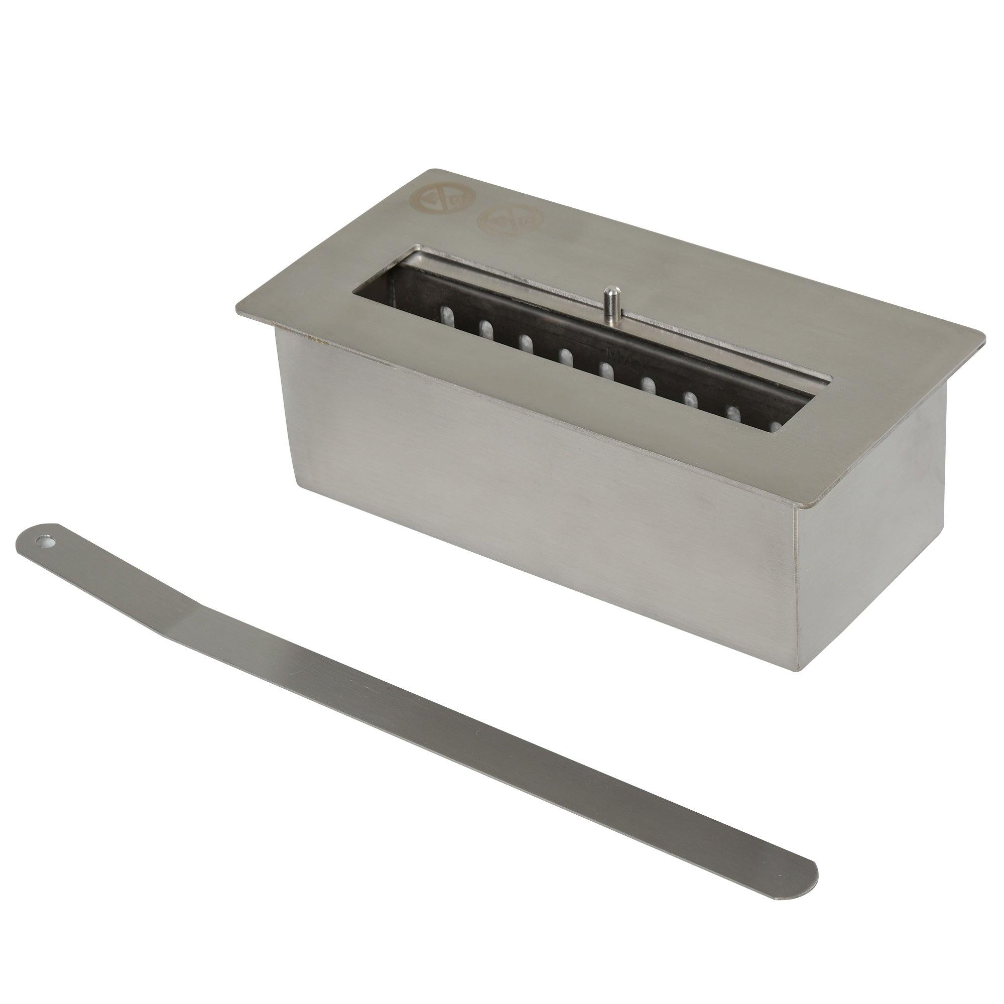 HOMCOM Portable Table Top Ventless Ethanol Fireplace for Indoor and Outdoor Use, Silver and Black, 18.5x7.75 Inches