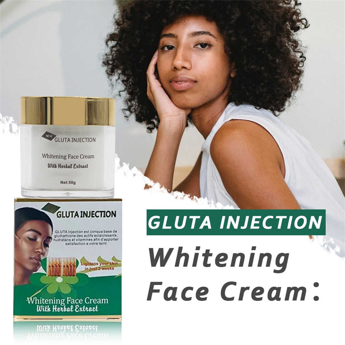 5D Gluta Glutathione Strong Whitening Milk with Herbal Extract Skin Care Set (4pcs)