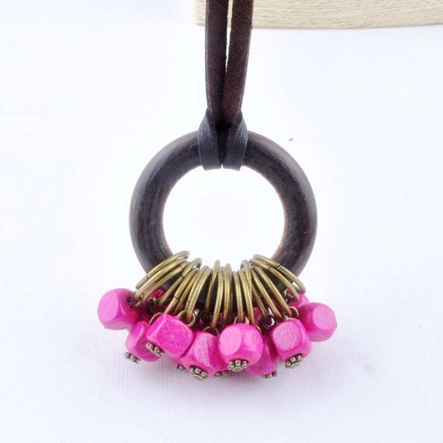 Fashion Wooden Beads Statement Necklace for Women