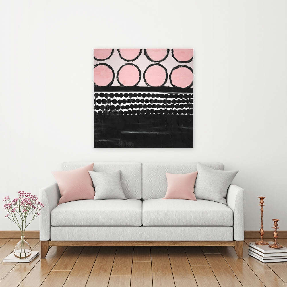 Cluster Of Pink Circles - Fine Art Gallery Wrapped Canvas 36x36