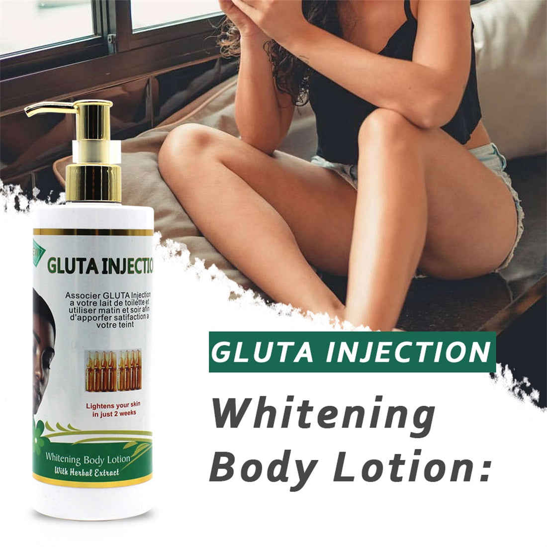 5D Gluta Glutathione Strong Whitening Milk with Herbal Extract Skin Care Set (4pcs)