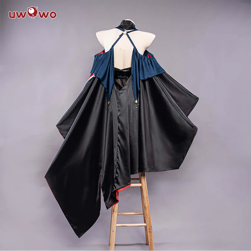 UWOWO Azur Lane Agir 18+ Cosplay Costume with Cloak Black Dress
