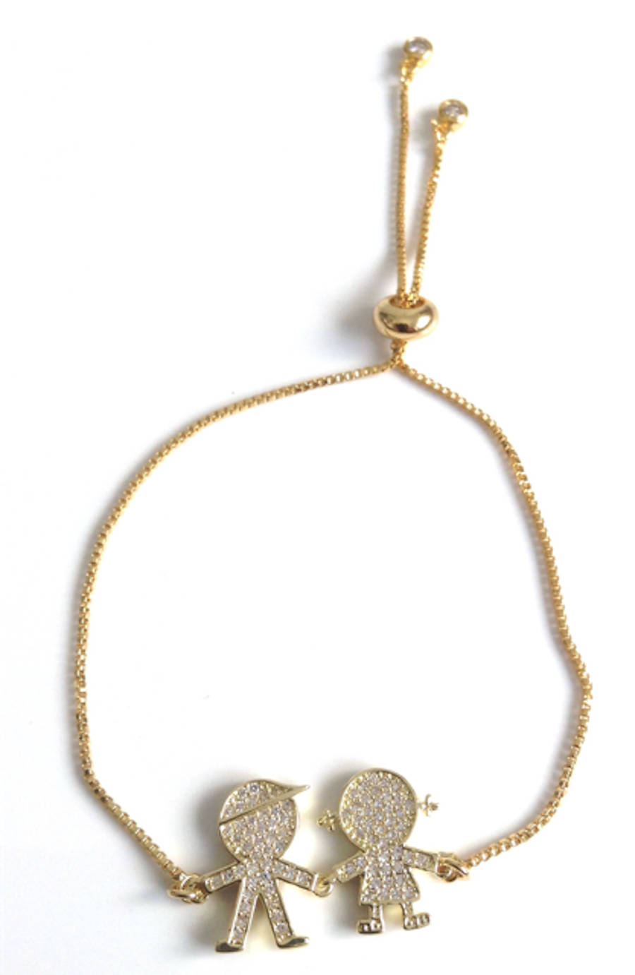 Adjustable 18k Gold Plated Children Charm Bracelet - Perfect Gift for Mothers Day