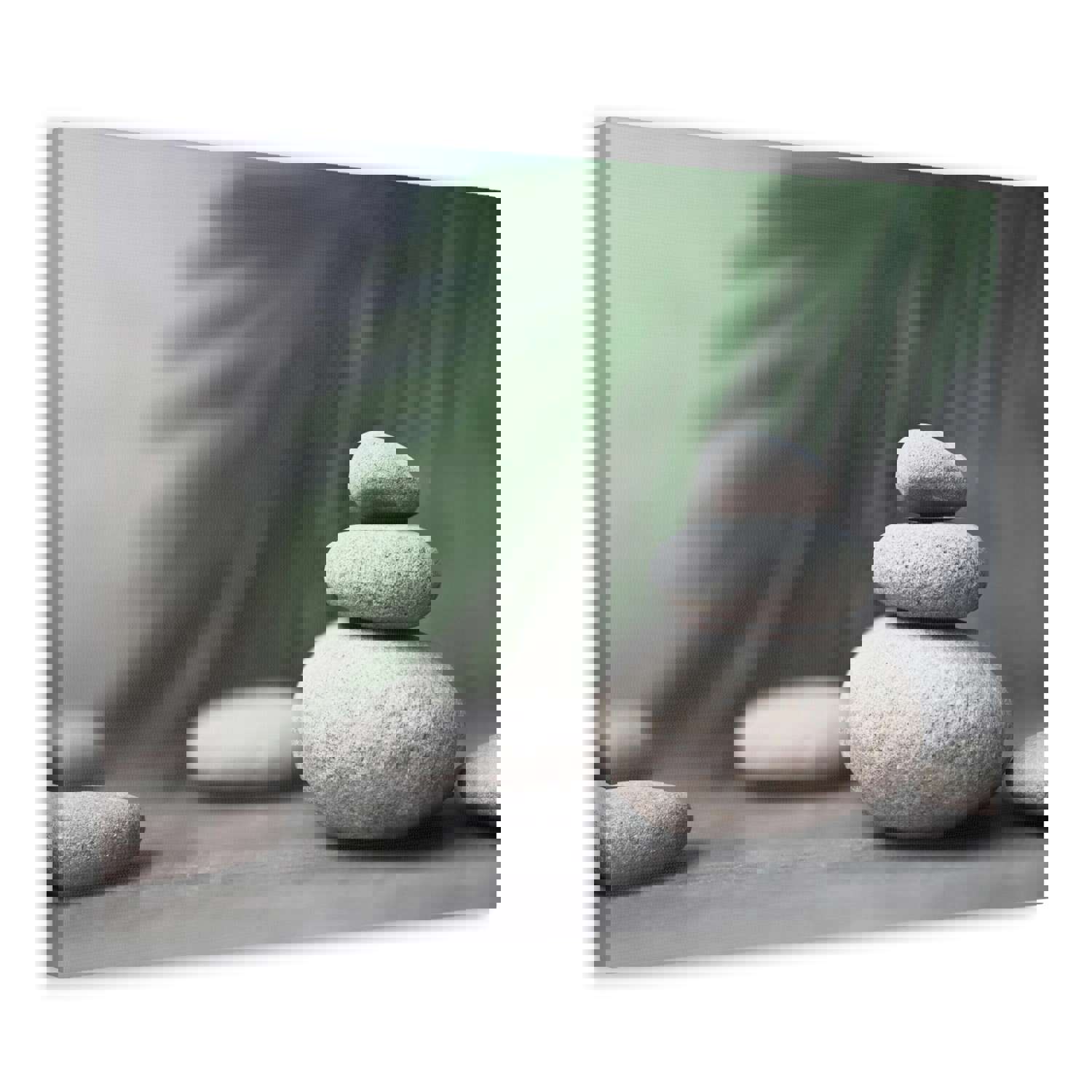 Palm Forest Floral Nature Photography Canvas Wall Art - Spa Stones Theme