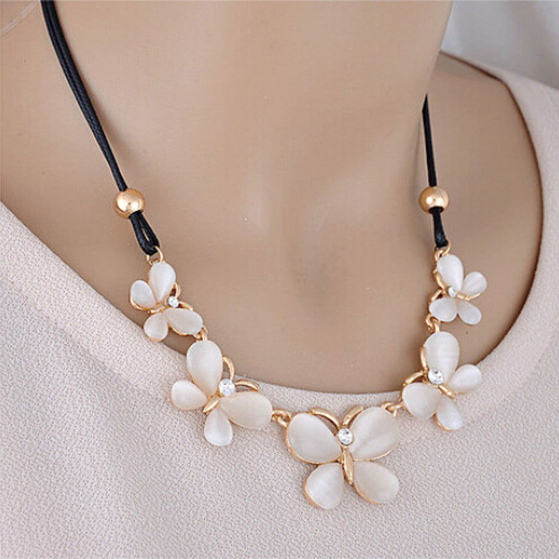Charm Alloy Statement Necklace For Women - Gold Color Butterfly Pendant Choker