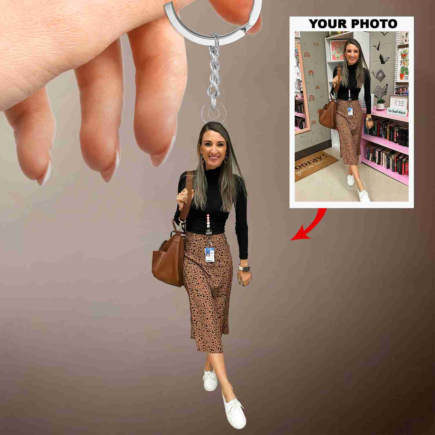 Personalized Custom Keychain - Unique Birthday & Teachers Day Gift with Photo