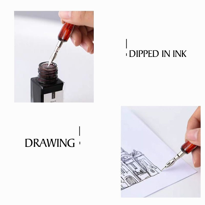 9 Calligraphy Nibs Dip Pen Set for Cartoon Animation Lettering Sketching Art Drawing
