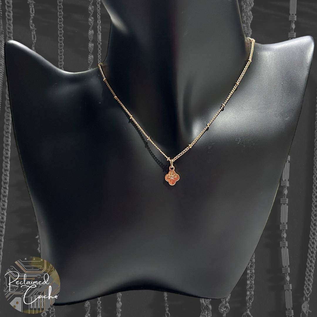 Gold Dainty Necklace with Charm