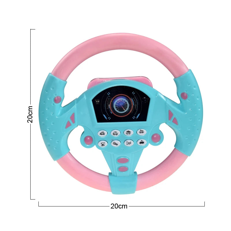 Electric Simulation Steering Wheel Toy with Light Sound for Baby Kids