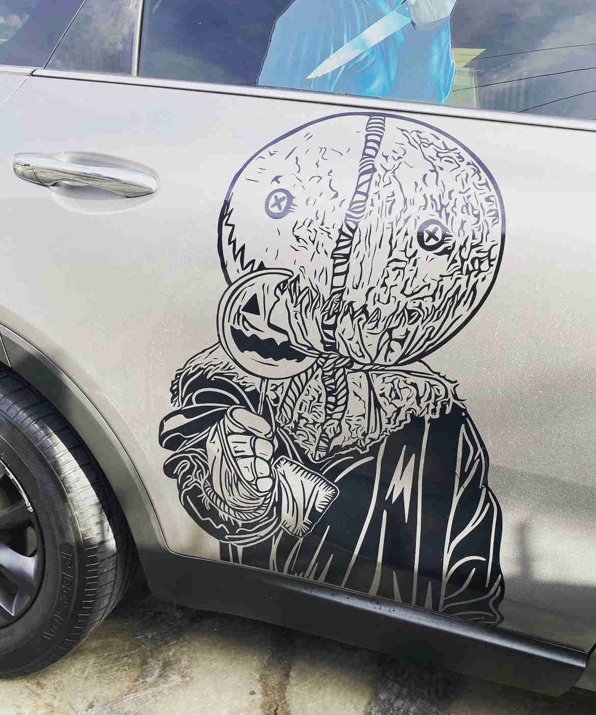 Sam Trick Car Graphic | Anime Vinyl Decal | Removable Stickers | Birthday & Fathers Day Gift