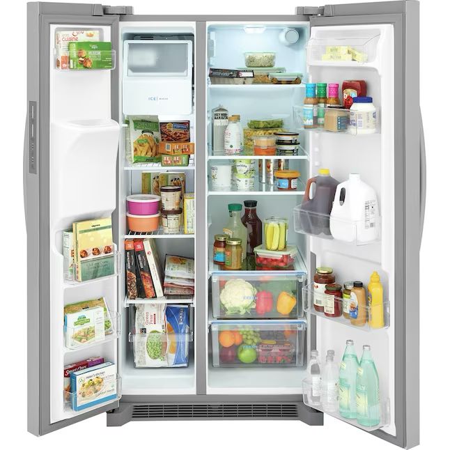 Frigidaire 25.6-cu ft Side-by-Side Refrigerator with Ice Maker and Water Dispenser (Fingerprint Resistant Stainless Steel)