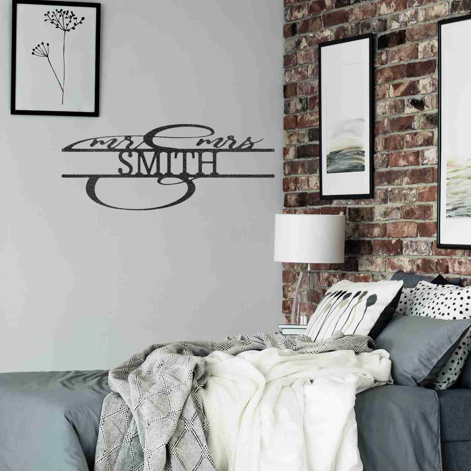 Personalized Mr. and Mrs. Monogram Metal Wall Decor