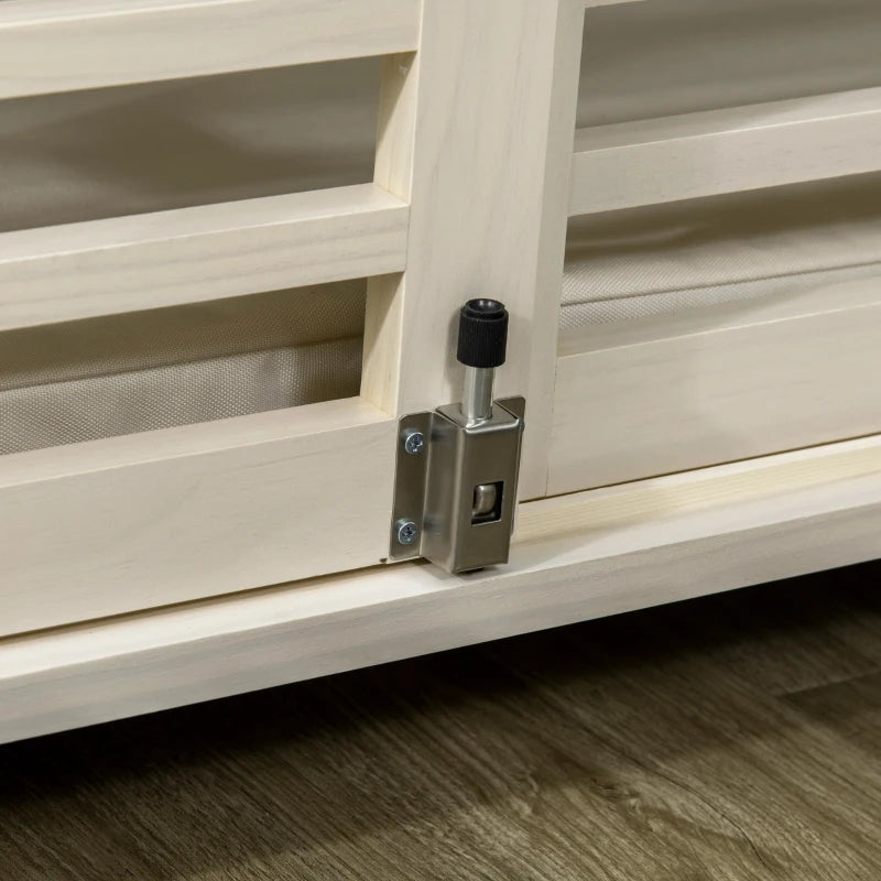 PawHut Dog Crate End Table with Cushion Sliding Door for Medium Dogs