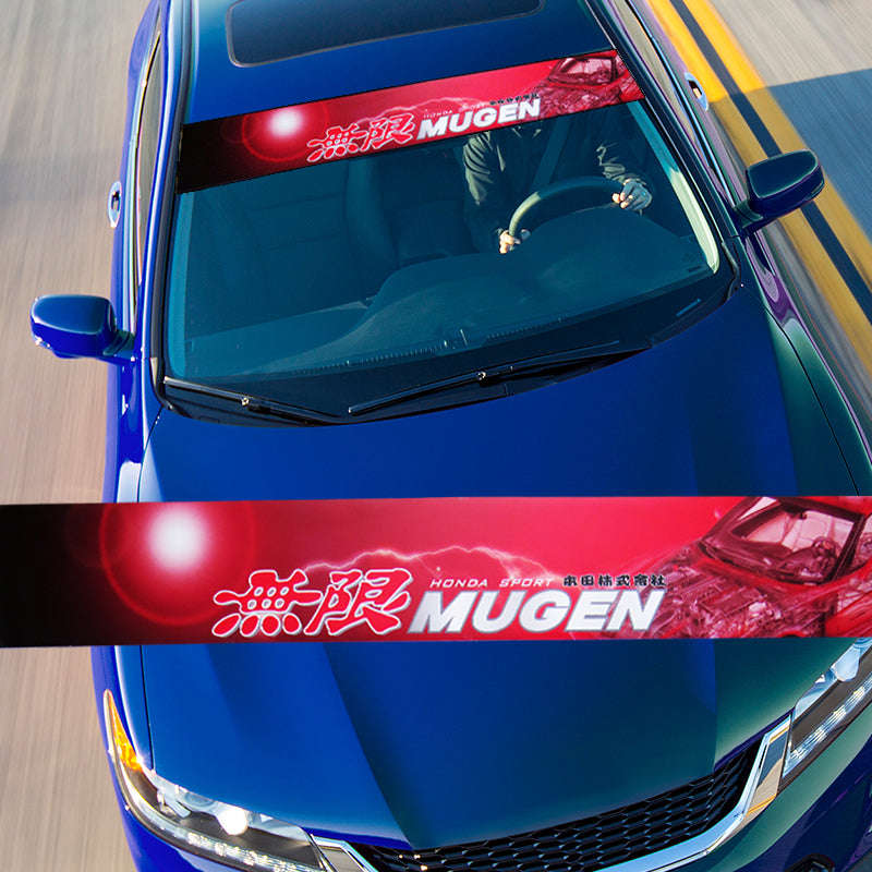 Premium UV-Resistant Windshield Banner Decal Sticker for HONDA Mugen Power Drift Racing