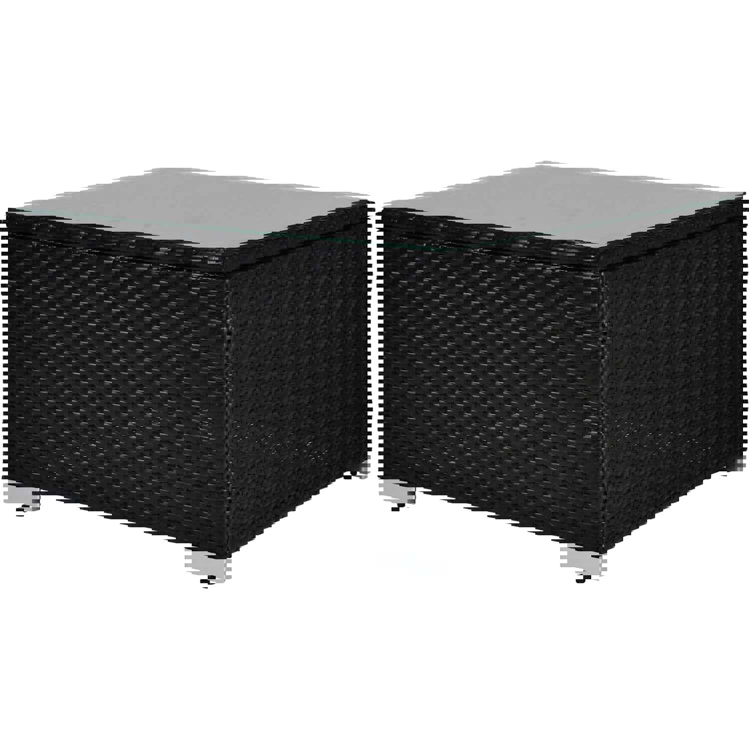 Outdoor Garden Patio Furniture 7-Piece PE Rattan Wicker Cushioned Sofa Sets with 2 Pillows and Coffee Table