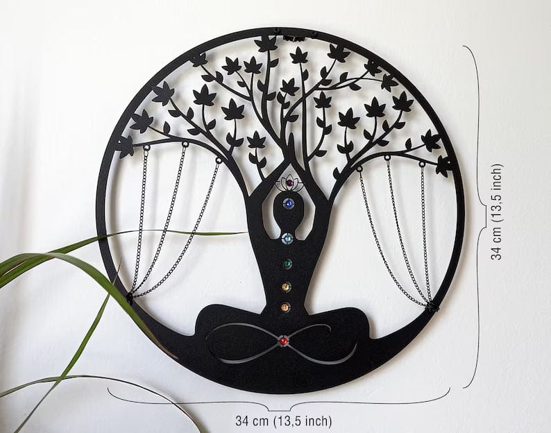 Handmade Iron Art Decor Yoga Meditation Wall Hanging Craft
