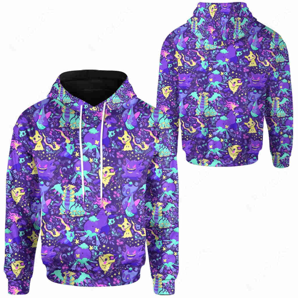 PKM Ghost Seamless Pattern Custom Hoodie - Lightweight & Comfortable