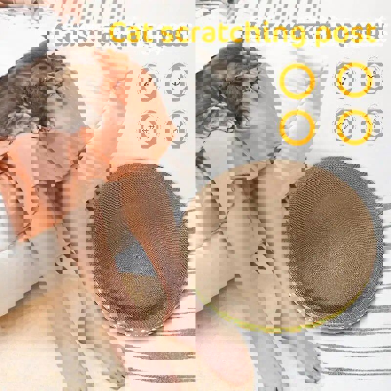 Oval Cat Scratcher Stable Lounge Nest for Cats - Reinforced Bowl Shape Bed