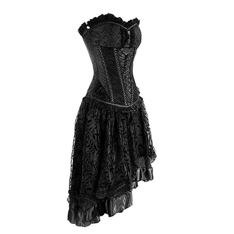 Victorian Corset and Skirt Set - Vintage Aristocrat Gothic Dress for Women