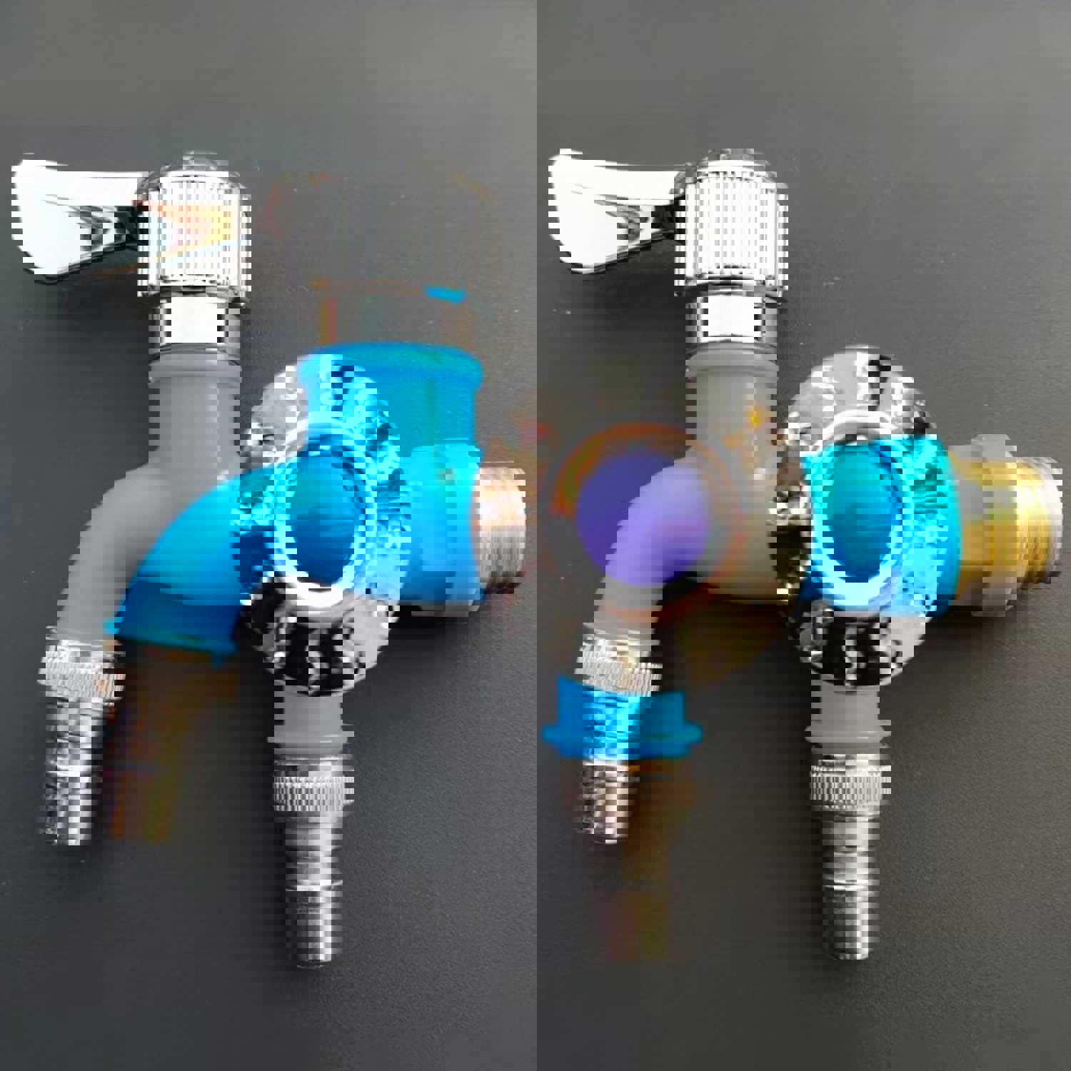 LH222 Garden Faucets One-in-two-out Fast Bidet Taps Wall Mounted Bibcocks Double Water Outlet Bathroom Faucets Gadgets