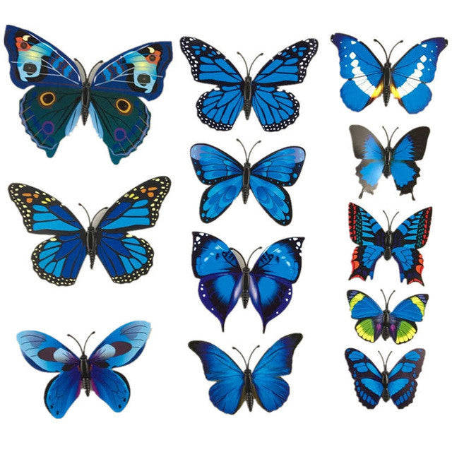 12pcs 3D PVC Wall Stickers Magnet Butterflies DIY Home Decor