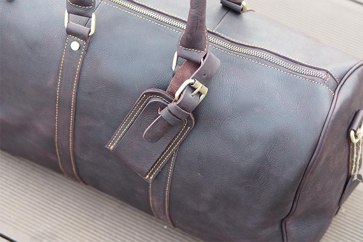 Cool Leather Men's Weekender Duffle Bag - Vintage Travel Bag