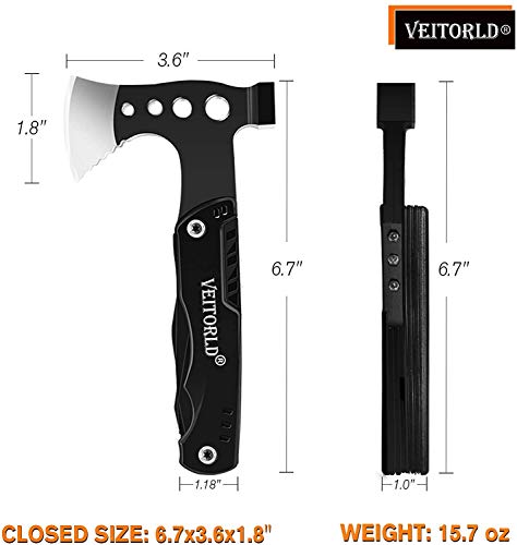Veitorld Multi-Tool Hatchet - 14-in-1 Camping & Survival Gear for Men