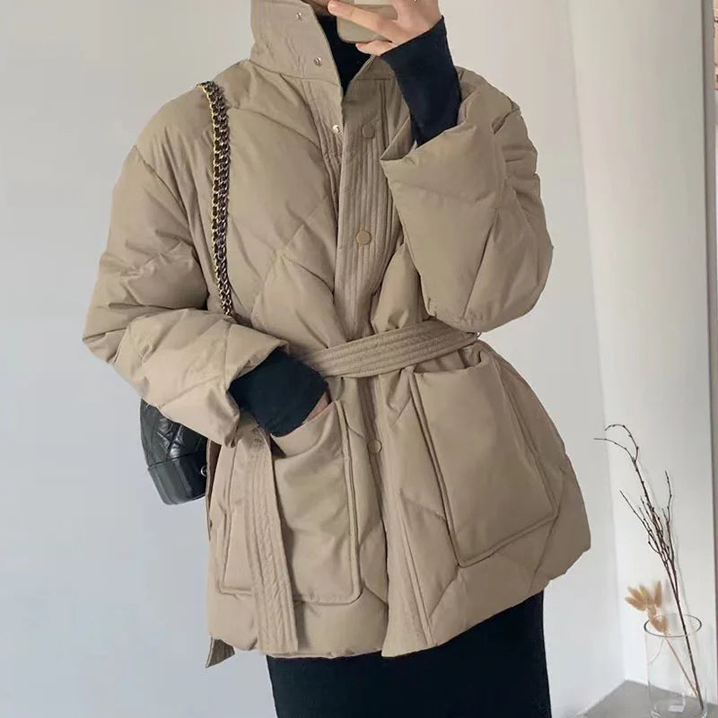 Women's Winter Jacket Coats - Fashionable Black Padded Parkas for Autumn/Winter