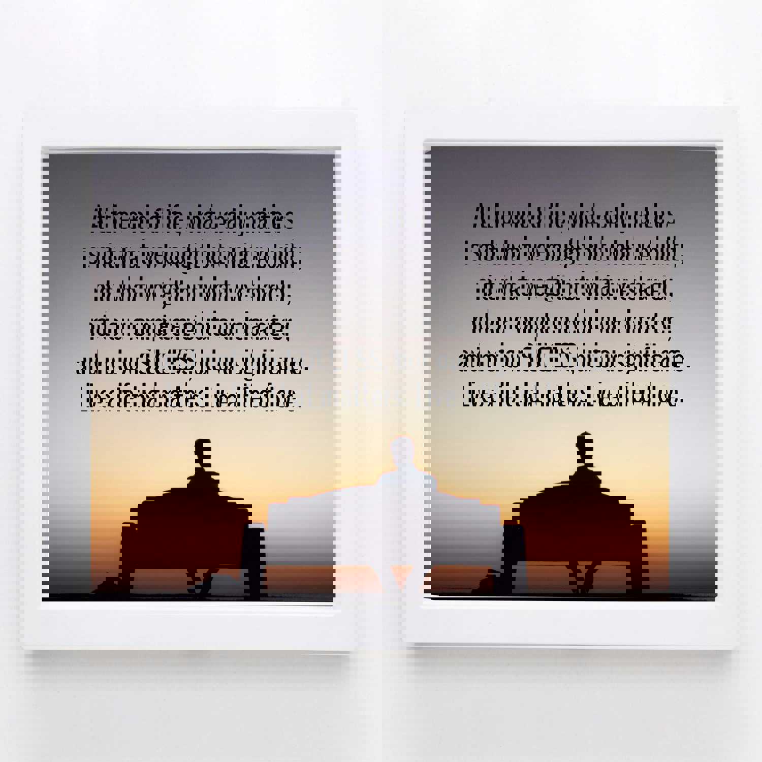 Live a Life That Matters - Inspirational Quotes Wall Art - 10 x 8 Sunset Poster Print