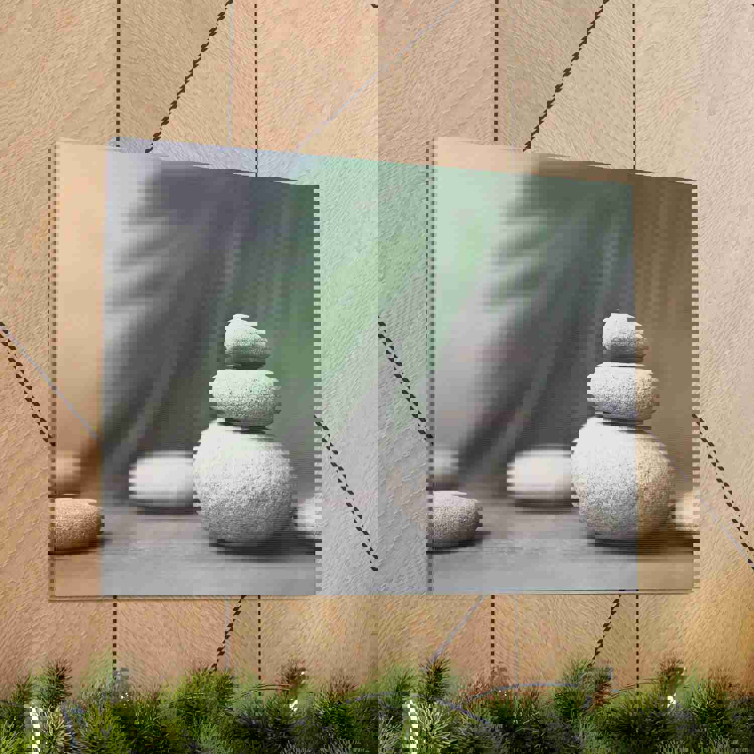 Palm Forest Floral Nature Photography Canvas Wall Art - Spa Stones Theme