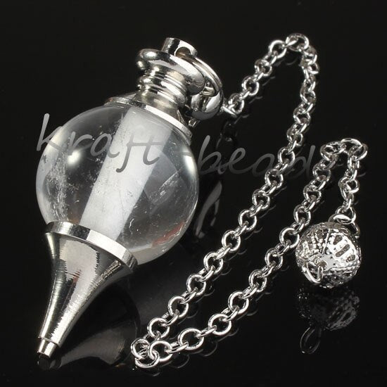 Natural Gnergy Gemstone Silver Plated 7 Stone Beads Chain Pendant Jewelry