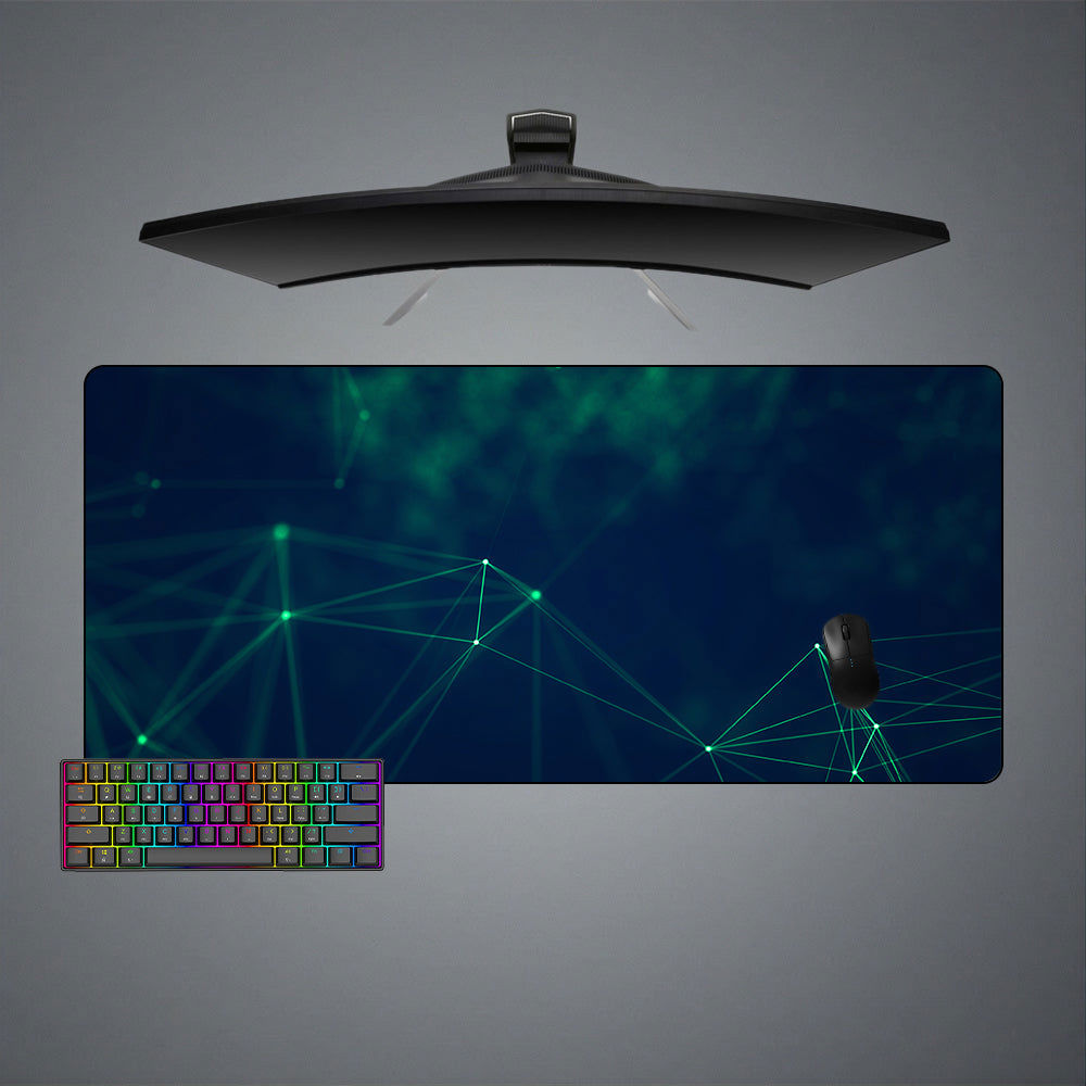 Green Cyberspace Design Gaming Mouse Pad for Computer Desk - M-XXL Size