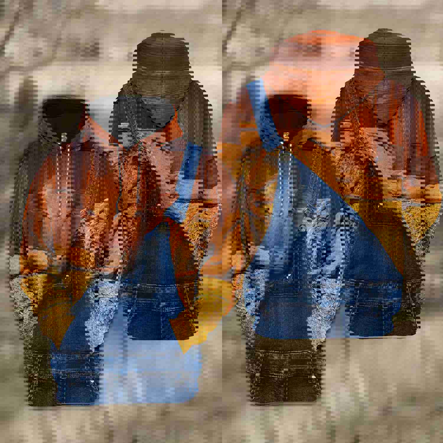 Joy Corners Red Angus Farm Personalized 3D Printed Hoodie