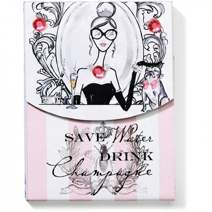 Drink Champagne Notepad - Glamorous Notebook for Stylish Women