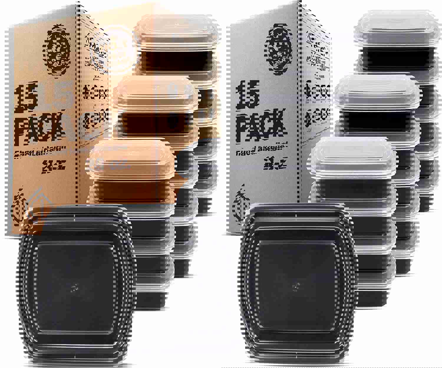 DE Meal Prep Containers [150 Pack] 1 Compartment Bento Box, BPA Free, Stackable, Microwave/Dishwasher/Freezer Safe (28 oz)