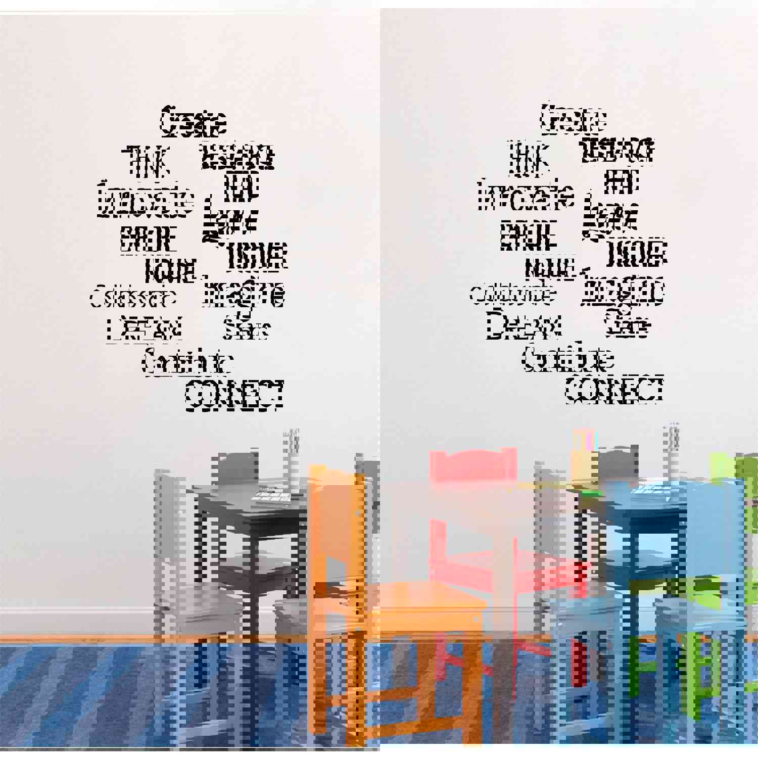 Inspirational Quote Vinyl Wall Sticker Decal - Create Research Read