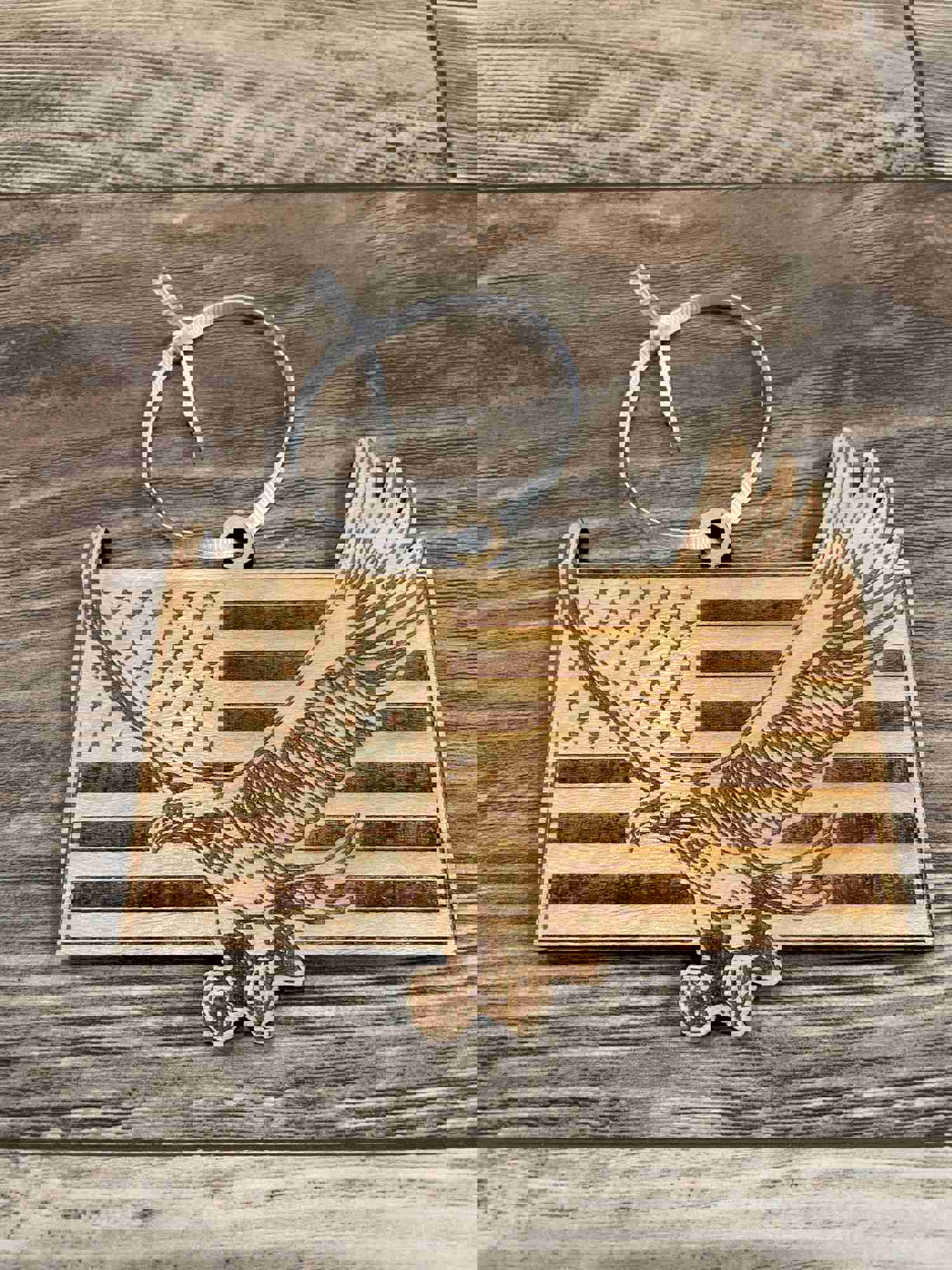 Flying Eagle American Flag Christmas Ornament - Patriotic Holiday Decoration