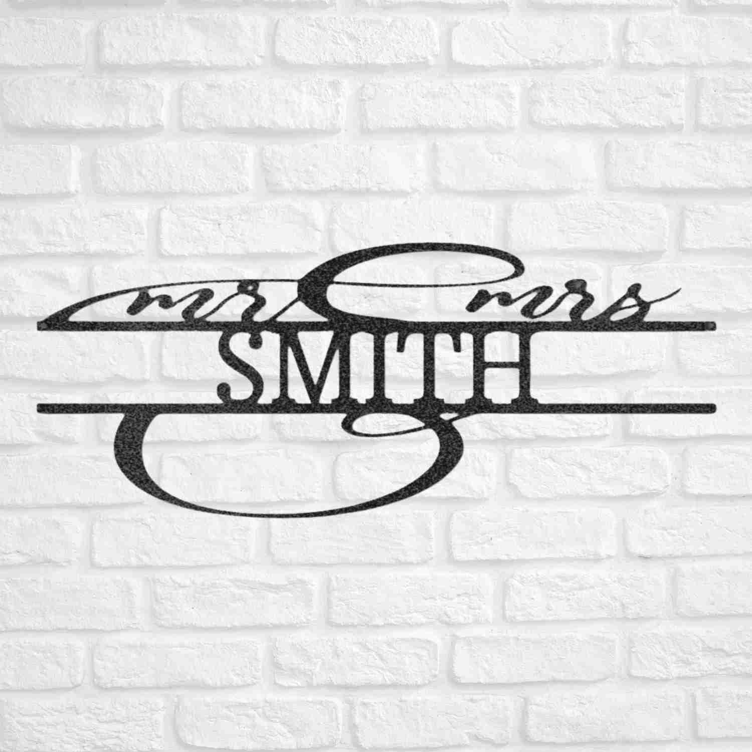 Personalized Mr. and Mrs. Monogram Metal Wall Decor