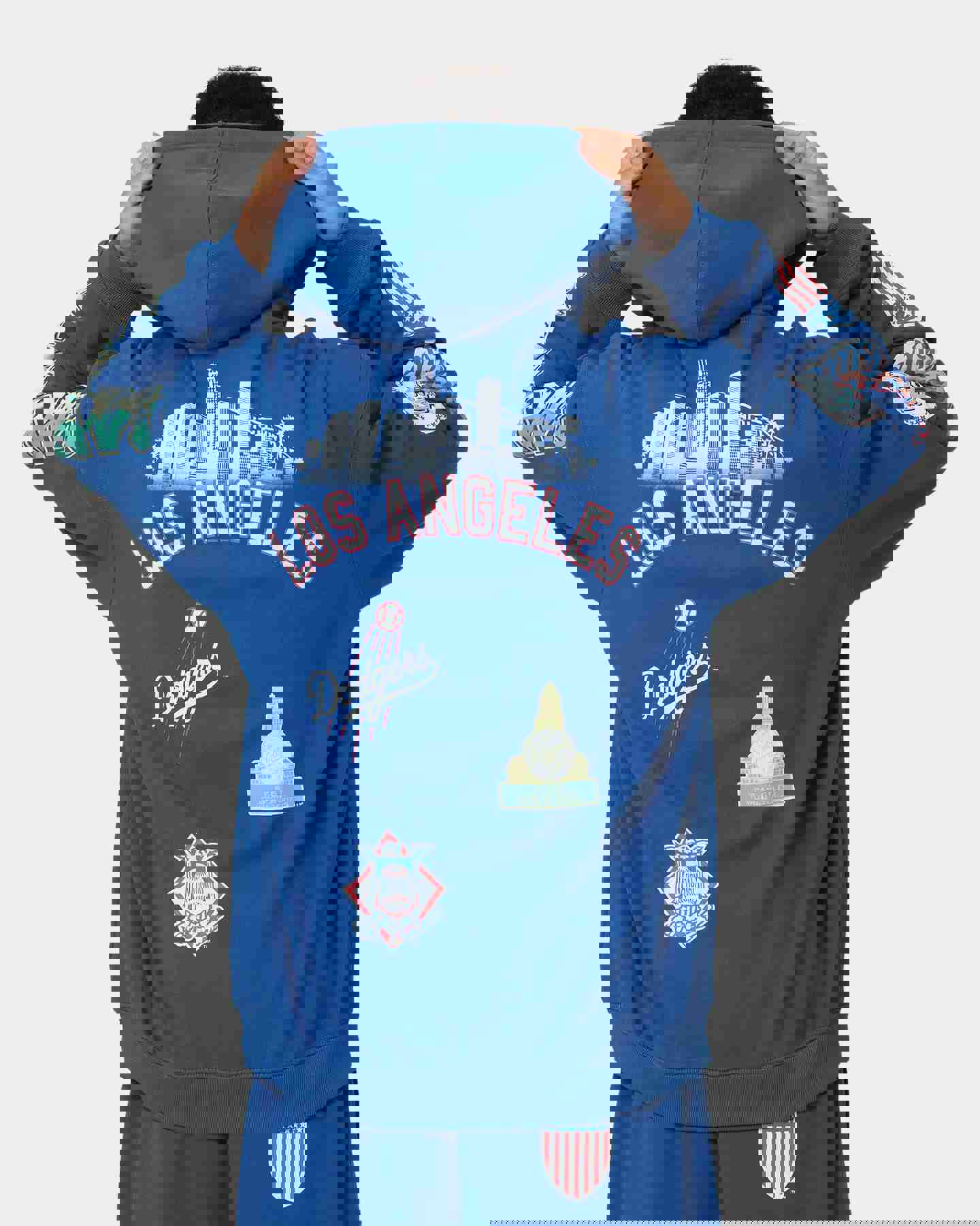 Majestic Athletic Los Angeles Dodgers Puff Print Patch Hoodie Royal
